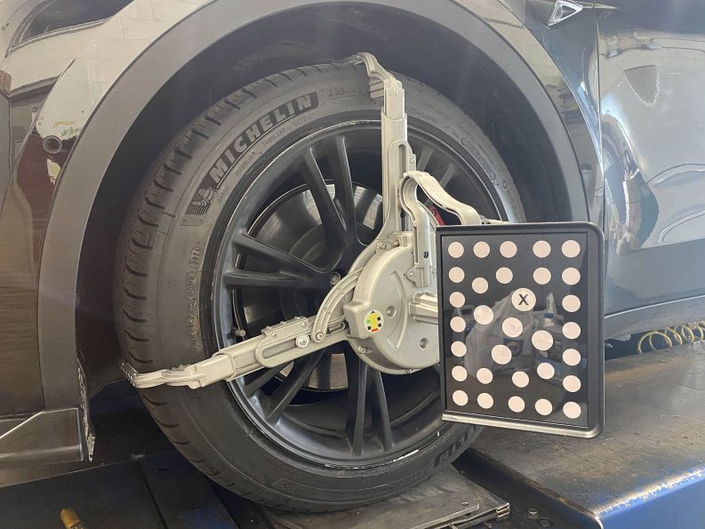 Tesla wheel alignment in Woodbridge Virginia.