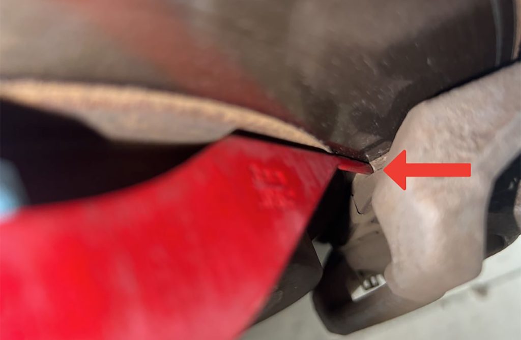Brake measurement on a Kia Telluride.