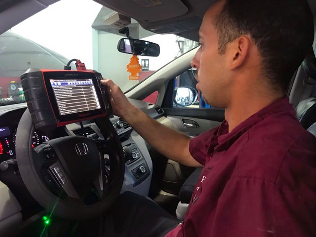 Monitoring engine oil pressure.