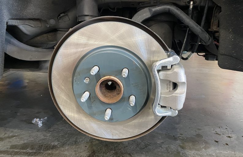 New brakes on a Cadillac XTS.