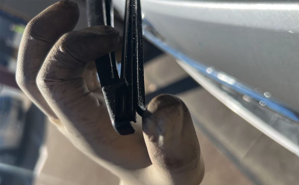 Toyota Highlander worn windshield wiper blade.