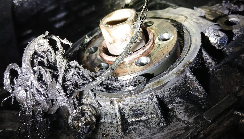 Broken drive belt on a BMW.