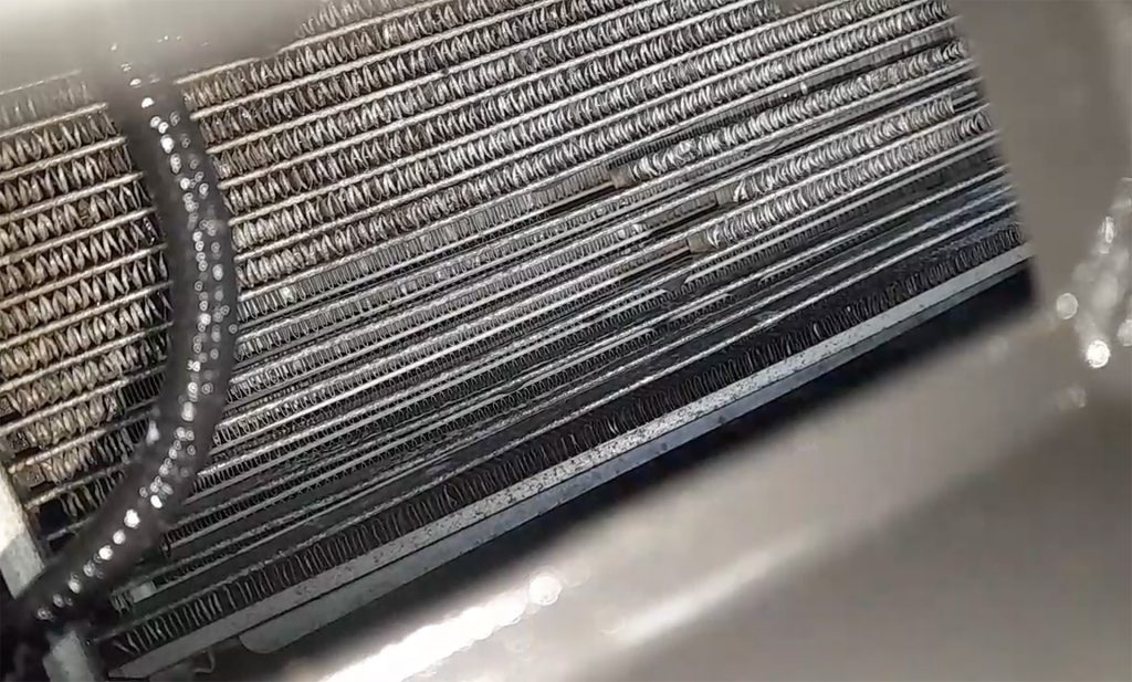 Kia Rio air conditioning condenser leaking.