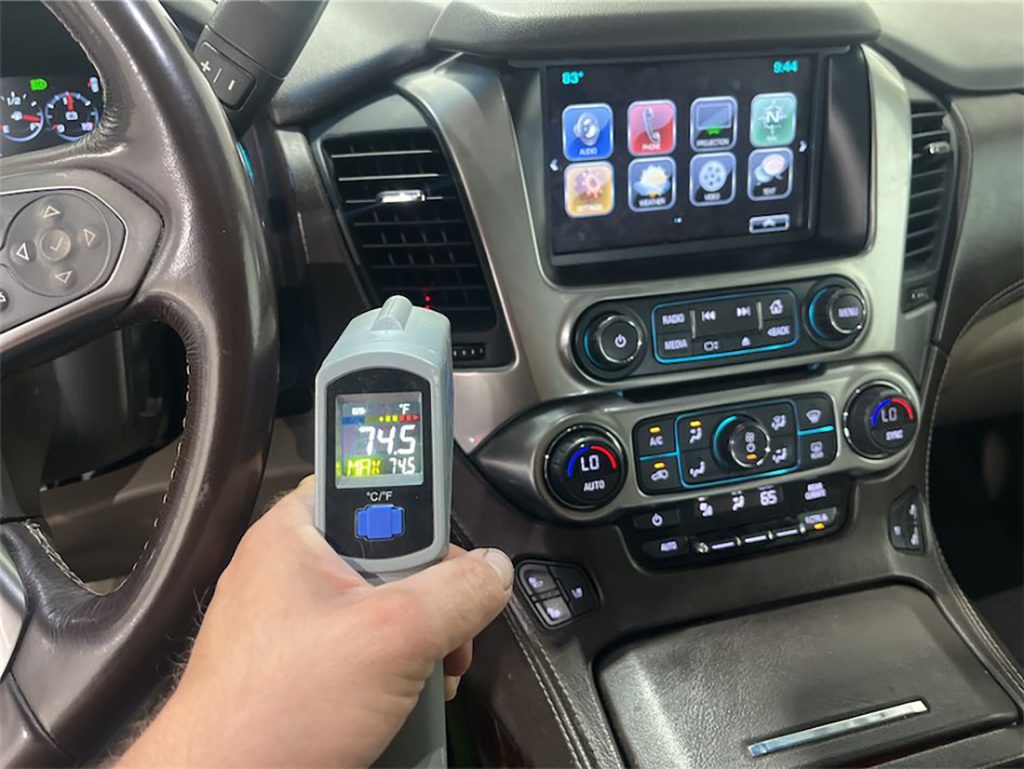 Testing Chevrolet Tahoe AC vents.
