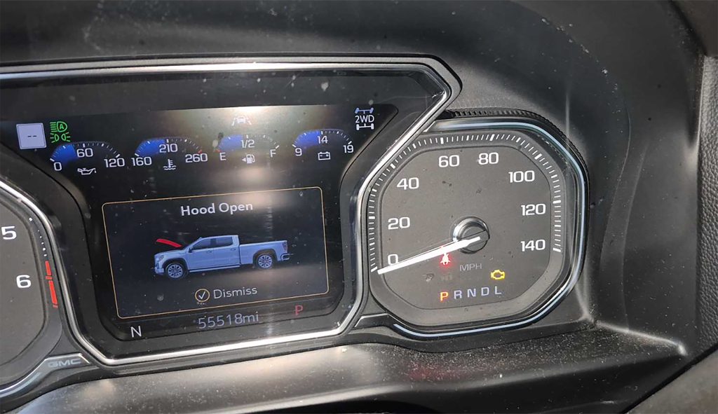 Check engine light on a GMC Sierra