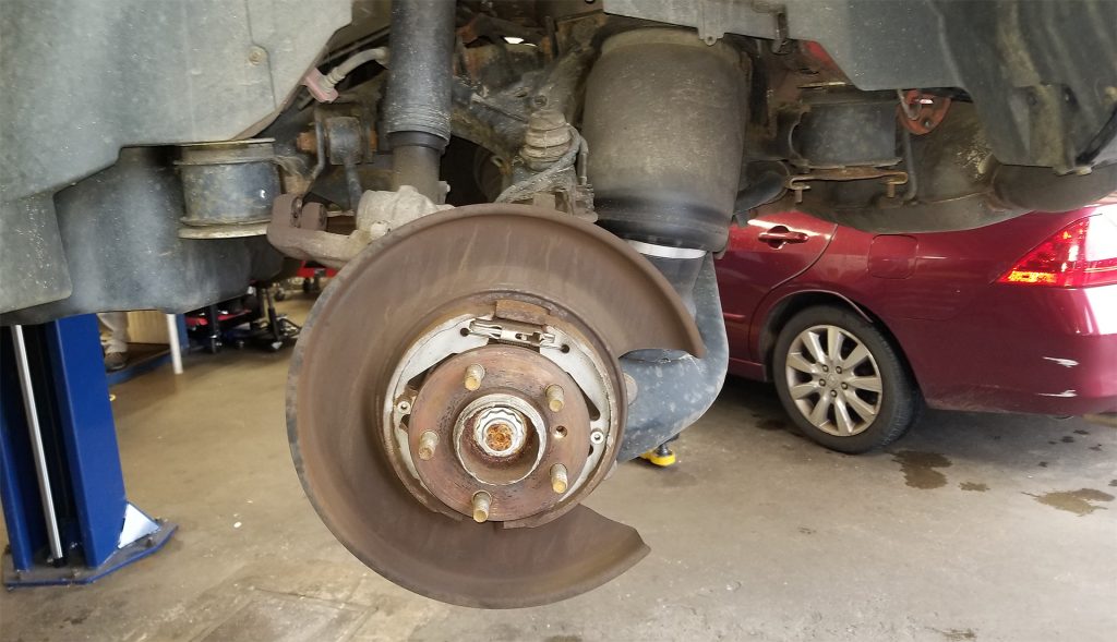 Rear brake drum hardware.