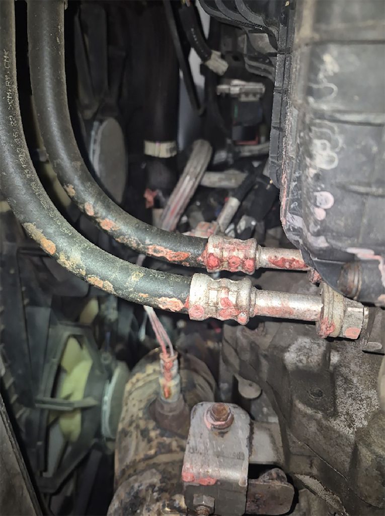 Upper radiator hoses leaking on Jeep Cherokee.