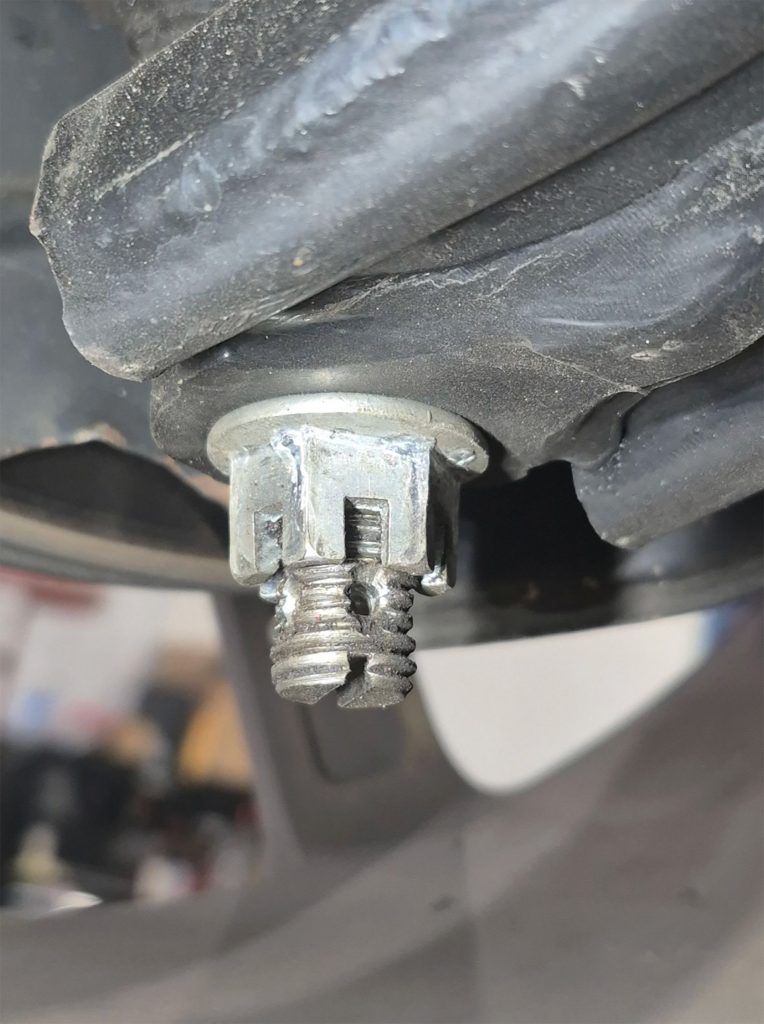 Cotter pin missing on Acura TLX.