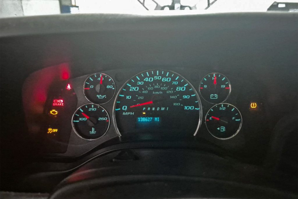 Red brake light on Chevrolet.